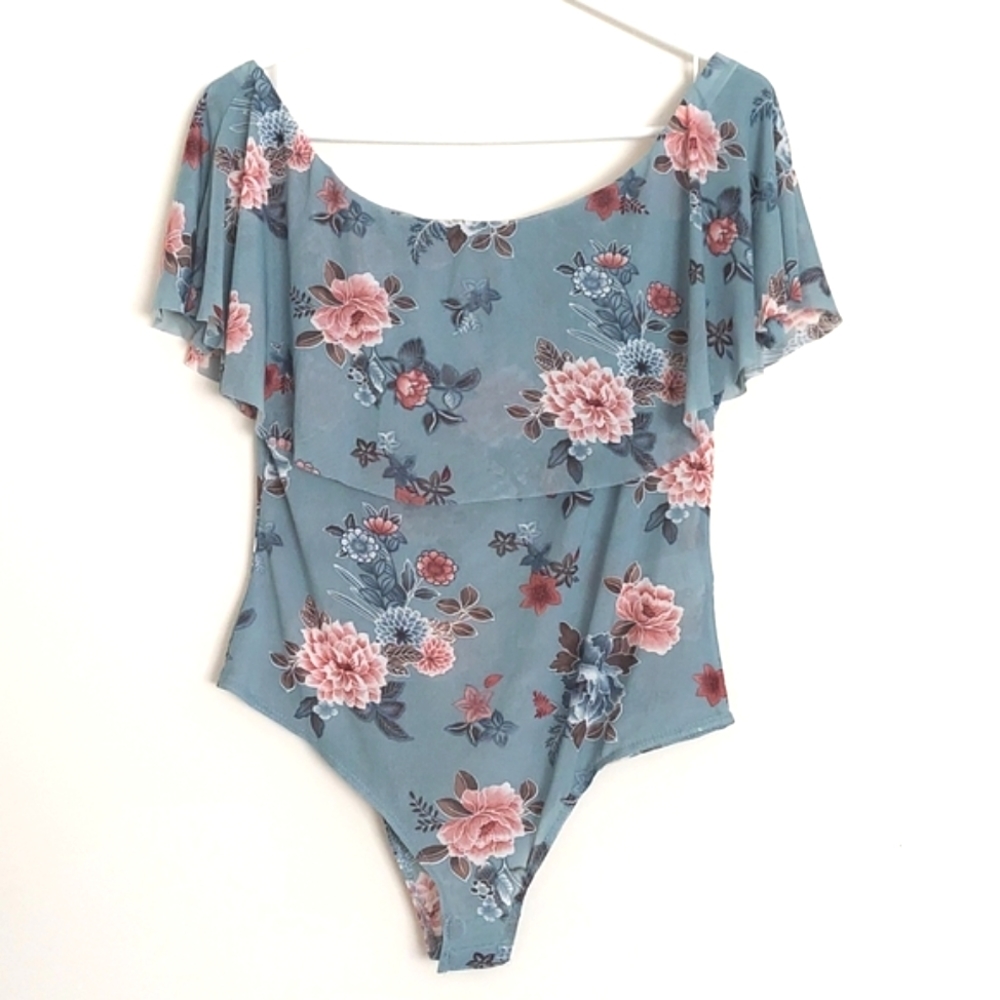 Floral Bodysuit size L NWT